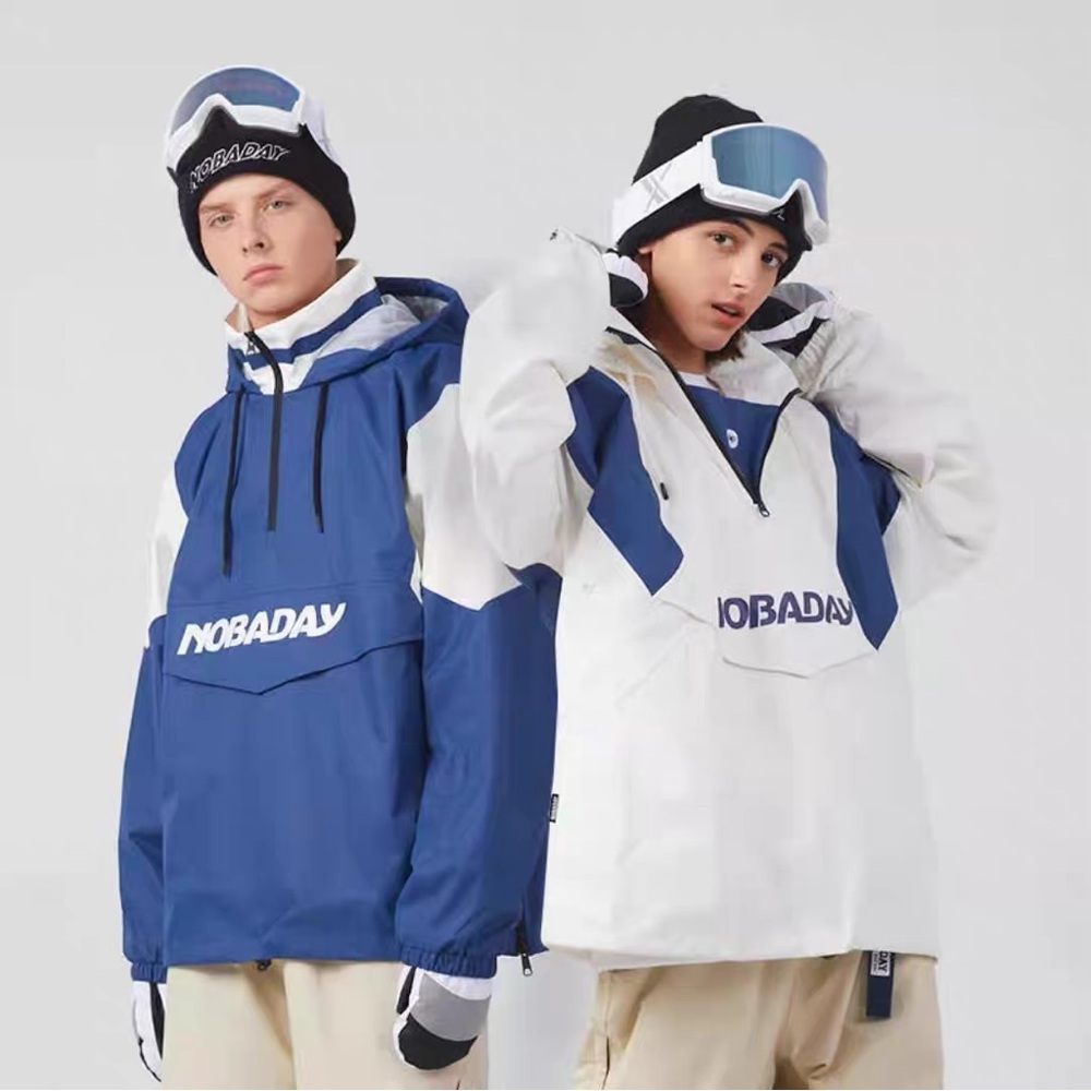 NOBADAY Blue and White Ski & Snowboard Jacket